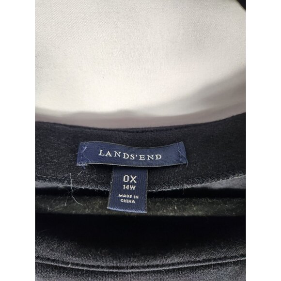 Lands End Women's Plus Super Soft Pullover Travel Athleisure Black Dress US/ 14w - Picture 2 of 4